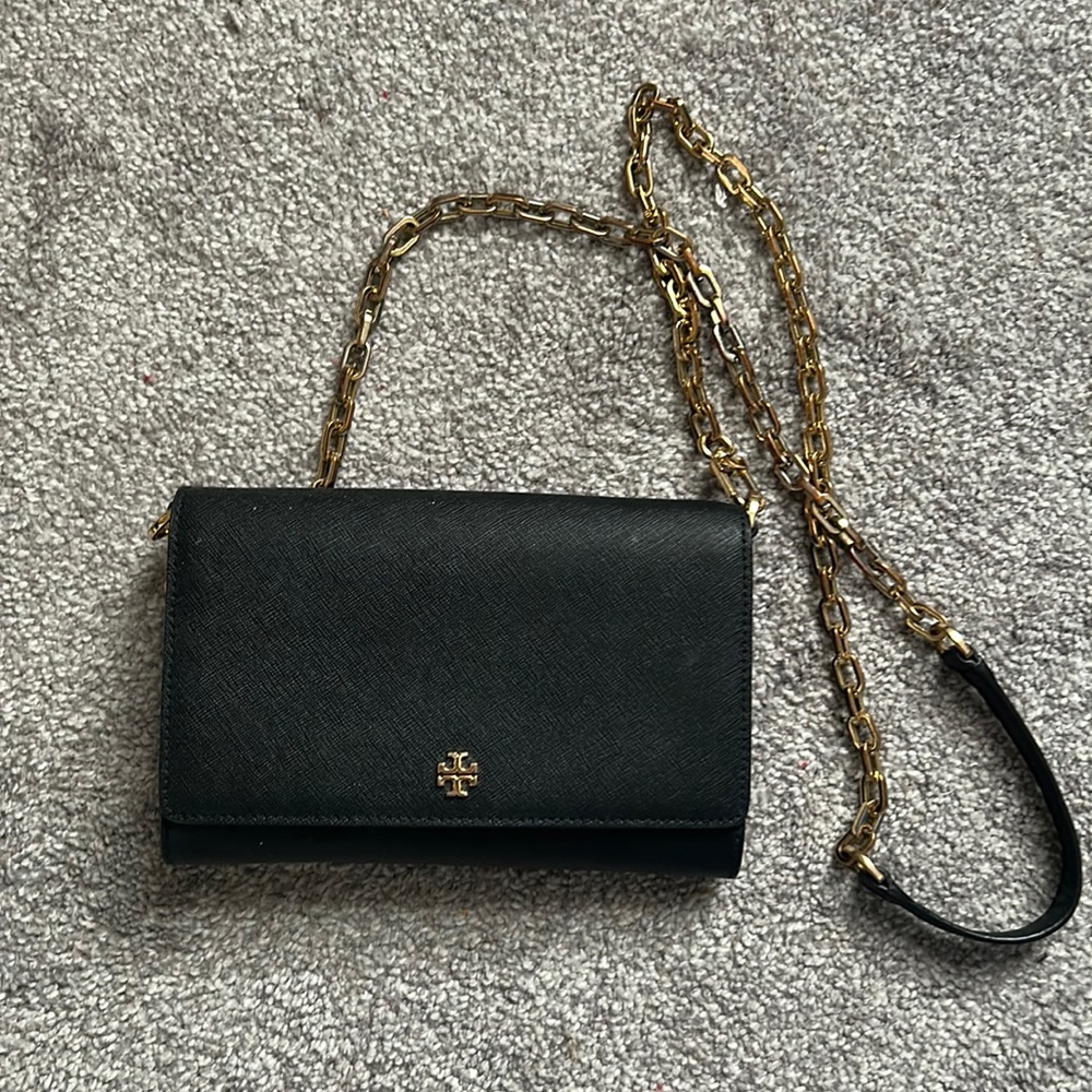 Tory Burch Robinson Leather Wallet on a Chain